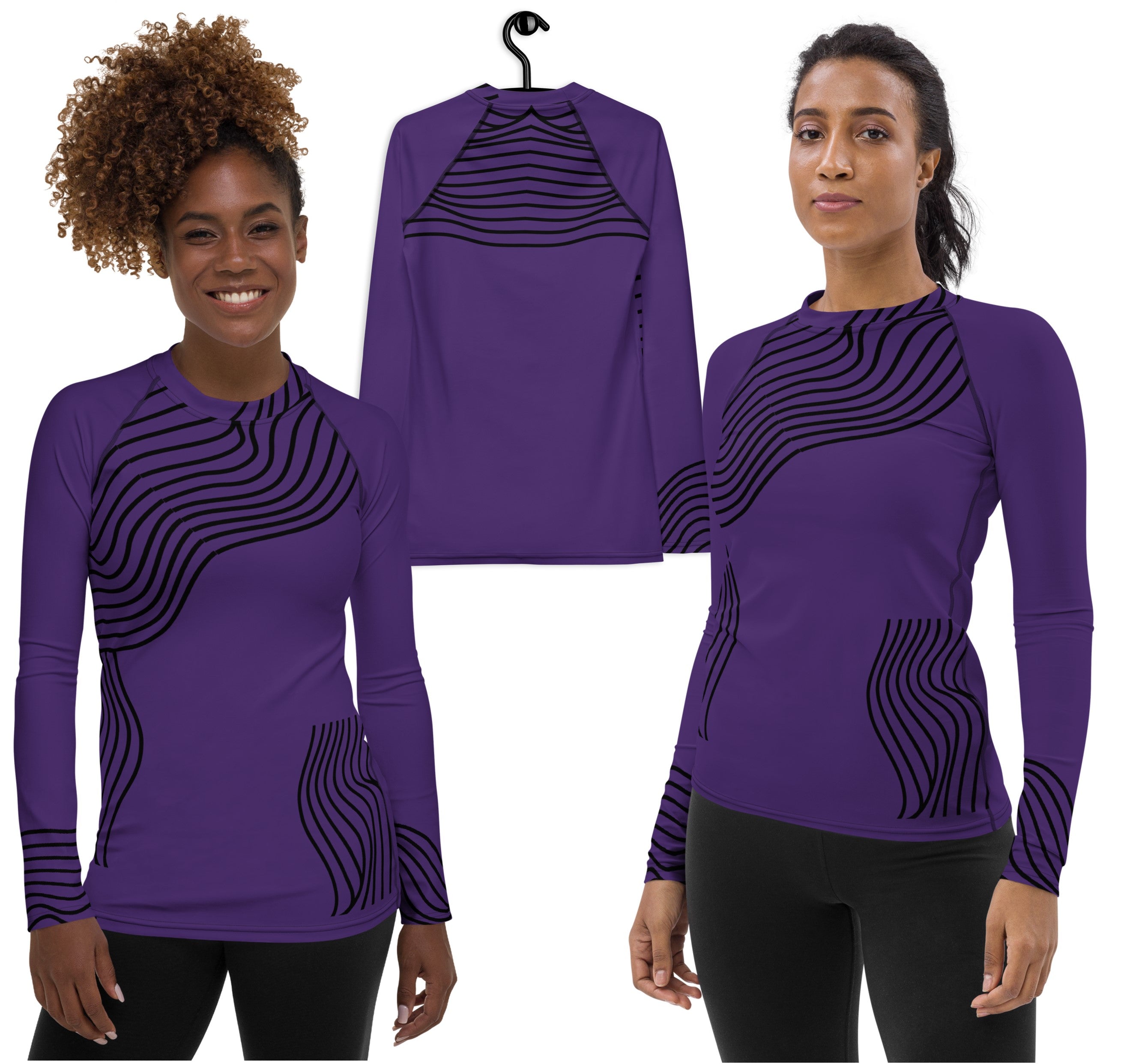 Sporty Women's Rashguard. Long Sleeved Gym Top. Activewear Top. RippleFX by WickedYo.